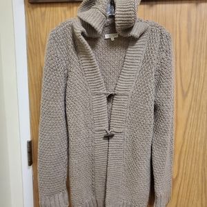Cocogio Knit long Cardigan Sweater Hoodie Cardigan Hand Knit Size L